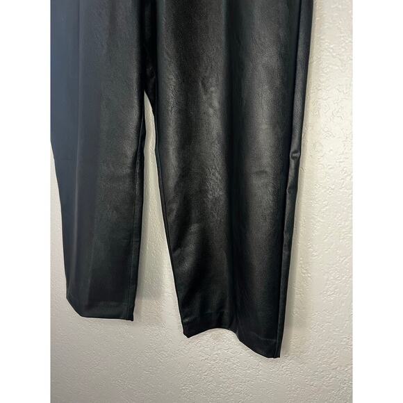 NEW SPANX Womens Slim Straight Pants Black Size 1X Petite Faux Leather - Picture 5 of 8
